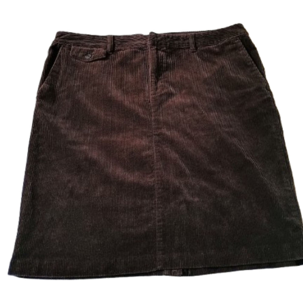 LRL Lauren Jeans Co Ralph Lauren Brown Corduroy Skirt Size 16 Cotton Blend...